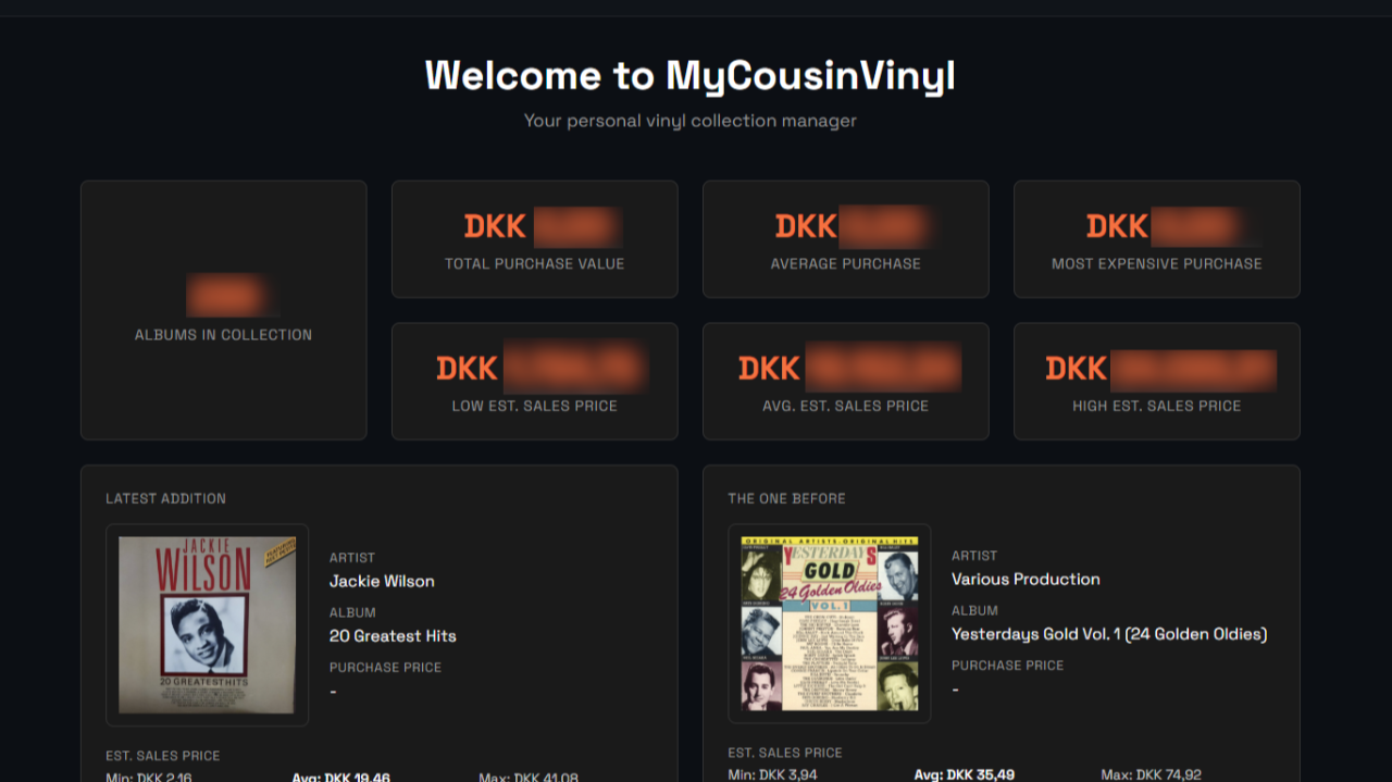 Front page statistics